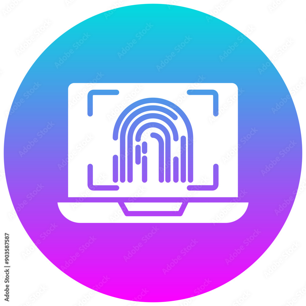 Poster biometric laptop vector icon. can be used for biometrics iconset.