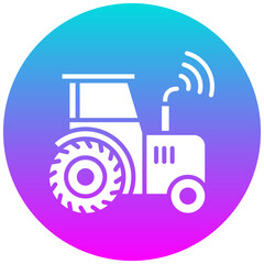 Smart Tractor vector icon. Can be used for Biometrics iconset.