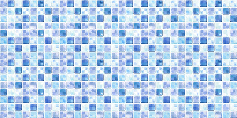 Fototapeta premium Blue tiles pattern background, clean surface texture, white background