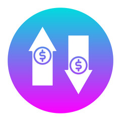 Increase and Decrease in Rate vector icon. Can be used for Trading iconset.