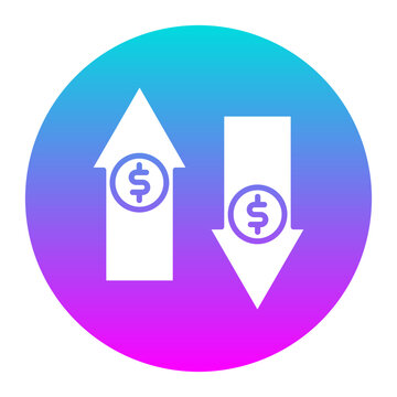 Increase and Decrease in Rate vector icon. Can be used for Trading iconset.