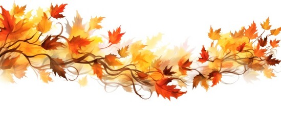 Autumn Leaves Watercolor Illustration