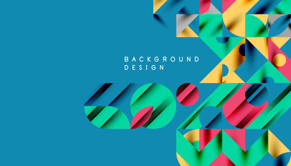 Neo memphis geometric pattern with circles, squares and lines. Pop art abstract background for covers, banners, flyers and posters and other templates