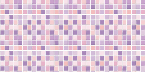Fototapeta premium Lilac and peach tiles pattern background, clean surface texture, white background