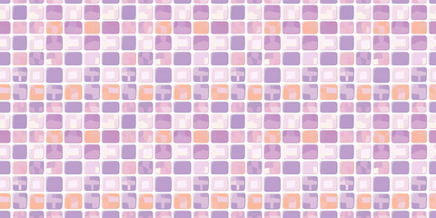 Lilac and peach tiles pattern background, clean surface texture, white background