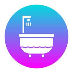 Bathtub vector icon. Can be used for Spa iconset.