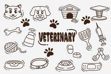 vet doodles good for background, wallpaper, element design, etc