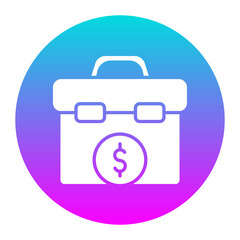 Currency Briefase vector icon. Can be used for Business and Finance iconset.