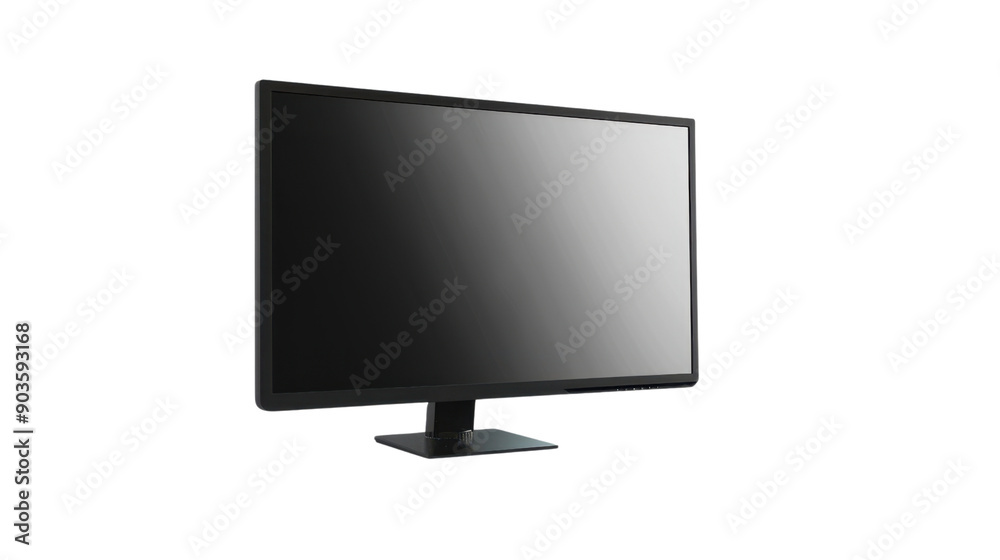 Wall mural monitor computer on transparent background