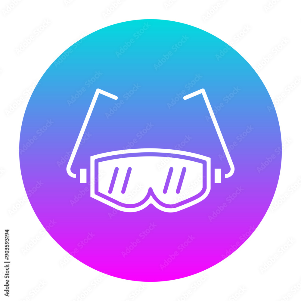 Sticker Safety Glasses vector icon. Can be used for Home Improvements iconset.