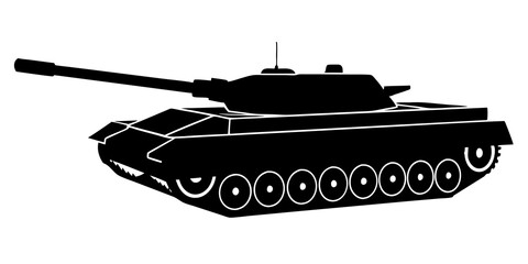 Tank Silhouette Design: Dynamic Military Vehicle Image for Posters