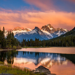 Fototapeta premium reflection of the mountain