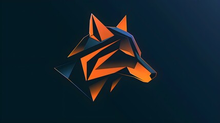 Fototapeta premium Sleek Robotic Wolf Logo Symbol for Corporate Brand Identity 