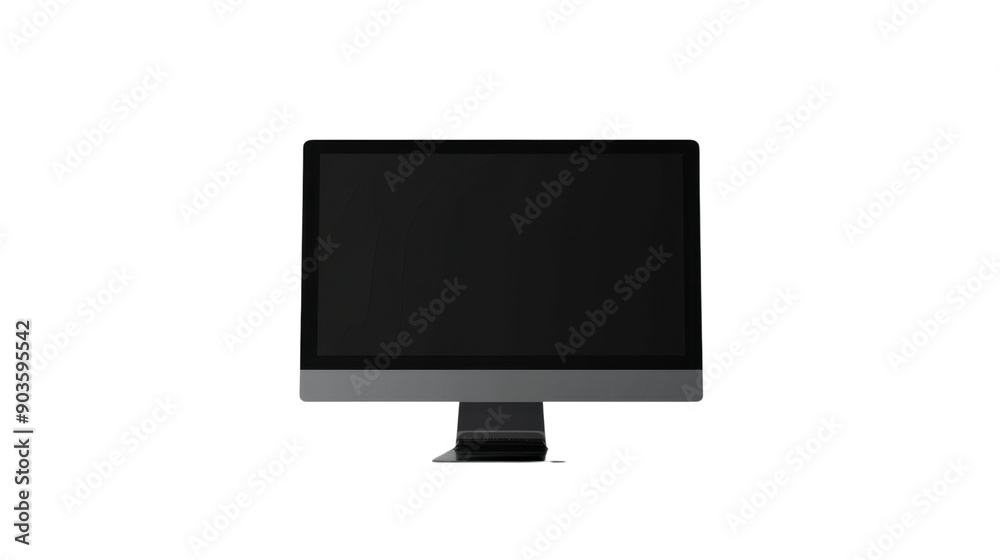 Wall mural monitor computer on transparent background
