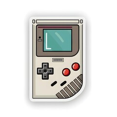 Retro Video Game Inspired Sticker Design with White Background 
