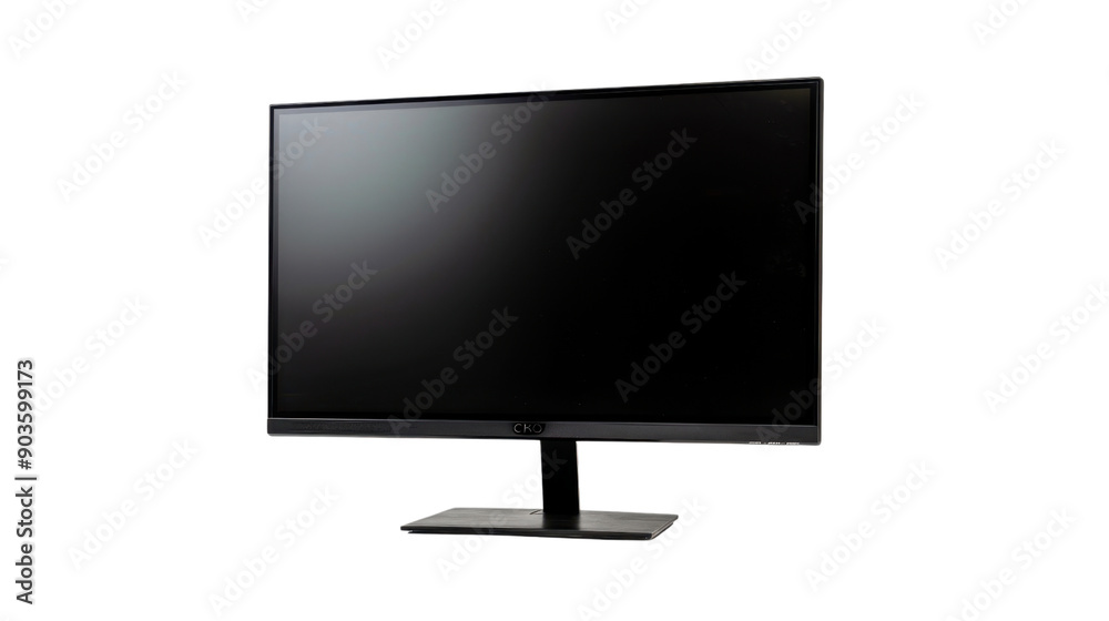 Wall mural monitor computer on transparent background