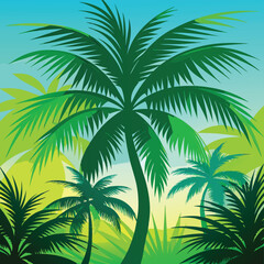 beautiful-palm-tree-leaves-silhouette  Adobe Illustrator Artwork