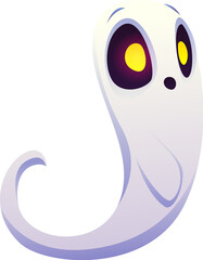 Letter J Halloween ghost font, scary typeface, horror evil type, spooky monster alphabet. Vector floating spook with yellow glowing eyes typography symbol. Holiday kid abc phantom character