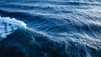 海面の荒い波　深い青　海の波