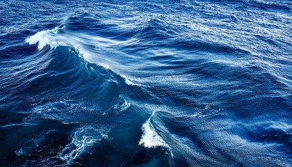 海面の荒い波　深い青　海の波