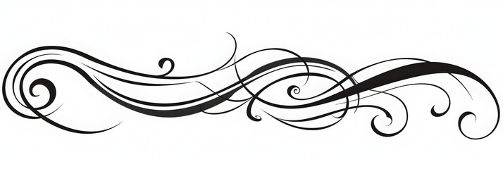 Elegant Cursive Line Art Letter with Subtle Swirls on White Background