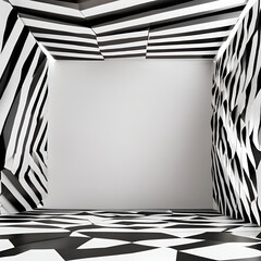 black and white room