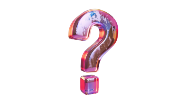Question mark on transparent background 