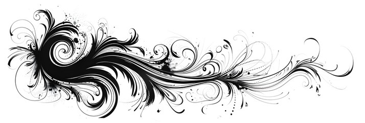 Whimsical Cursive Letter Doodle with Swirls on Minimalistic White Background