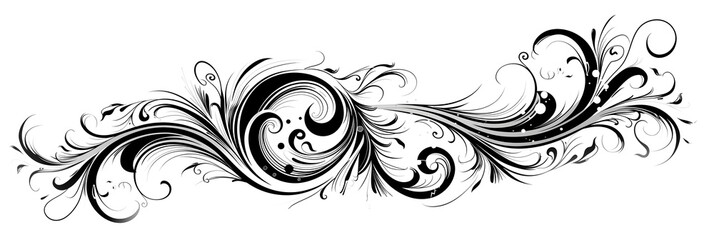 Fototapeta premium Whimsical Cursive Doodle with Swirls on White Background