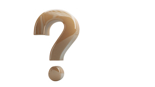 Question mark on transparent background 