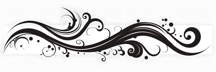Minimalist Black Swirl Doodle Clipart for Graphic Design