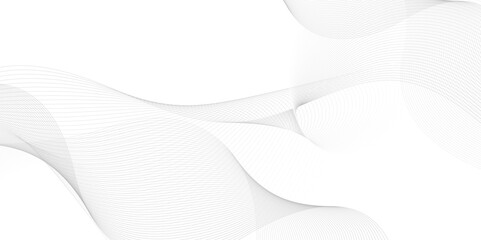 Black Wavy Lines Isolated on White Abstract Background Design. Digital Frequency Track Equalizer. Stylized Line Art Background. Vector illustration.