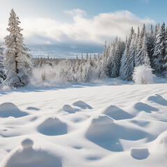 snow covered trees in winter