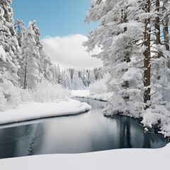 winter forest in the snow