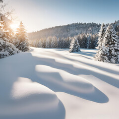 winter forest in the snow