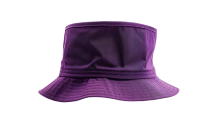 Purple bucket hat on transparent background