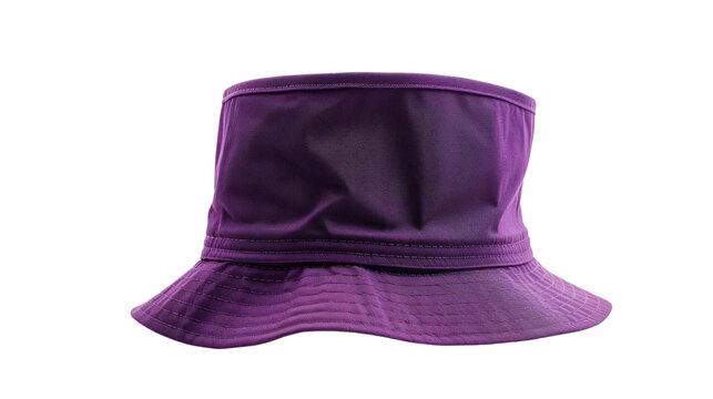 Purple bucket hat on transparent background