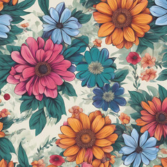 vibrant floral pattern background 