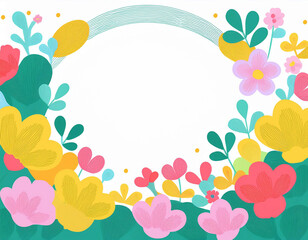 Blooming Spring Flowers with White Copyspace Perfect Background for Inspirational Quotes and Messages