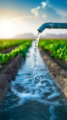 Aerial Illustration Showcasing an Innovative Irrigation System in Action A Comprehensive Look at Water Management in Modern Agriculture