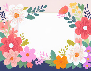 Blooming Spring Flowers with White Copyspace Perfect Background for Inspirational Quotes and Messages