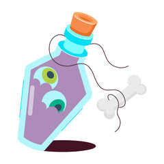 A creepy jar flat style sticker 

