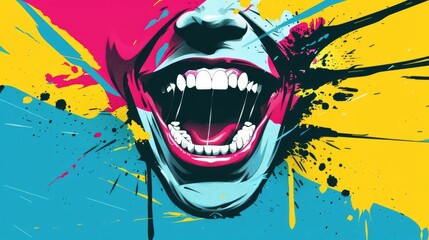 Capturing Pure Joy A CloseUp Illustration of a Person Laughing and Celebrating Lifes Moments