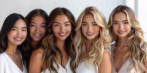 Obraz premium Radiant Group Portrait of Beautiful Women from Different Cultures