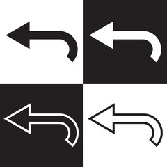 Undo Icon. Back and white or Return Simple Vector Sign  Trendy Symbol for Design, Websites, Presentation or Mobile Application. EPS 10