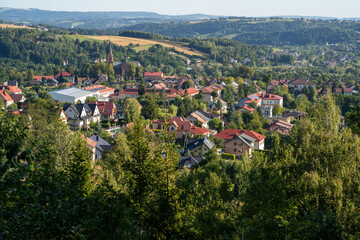Panorama na małe miasteczko Ciężkowice © pinus25
