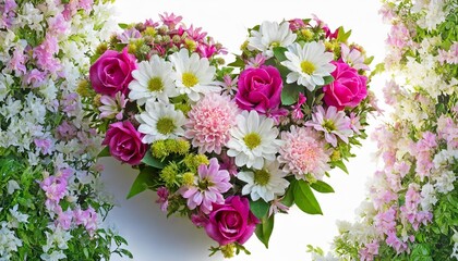 Flowers in heart shape,art design background