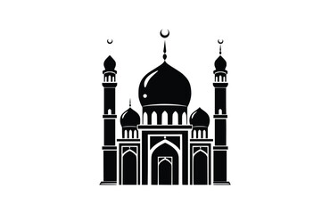 Mosque icon isolated on white background. Beautiful Mosque icon.