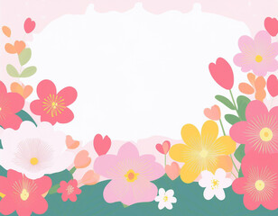 Blooming Spring Flowers with White Copyspace Perfect Background for Inspirational Quotes and Messages