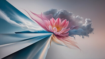 Obraz premium Dreamy Blossoms A Surreal Floral Landscape That Evokes Imagination and Beauty Within Nature